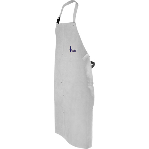 Tablier de soudage en cuir, Salopette, 52" lo, Gris perle Absolute Business Supply