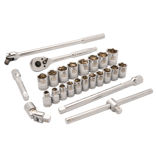 Jeu de douilles m&eacute;triques, 25 Mcx, Prise de 1/2" Absolute Business Supply