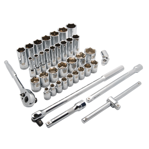 Jeu de douilles SAE, 38 Mcx, Prise de 1/2", Profond Absolute Business Supply