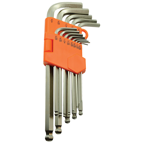 Ball End Hex Key Set, 13 Pcs., Imperial Absolute Business Supply