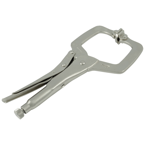 Locking Clamp Pliers with Swivel Pads, 11" Length, C-Clamp Absolute Business Supply