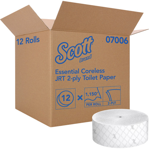 Scott&reg; Essential Toilet Paper, Jumbo/Coreless Roll, 2 Ply, 1150' Length, White Absolute Business Supply