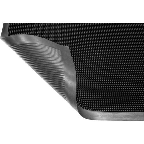 Tapis Gritstop Fingermat, Caoutchouc, Grattoir Type, Motif Textur&eacute;, 2-2/3" x 3-3/4", Noir Absolute Business Supply