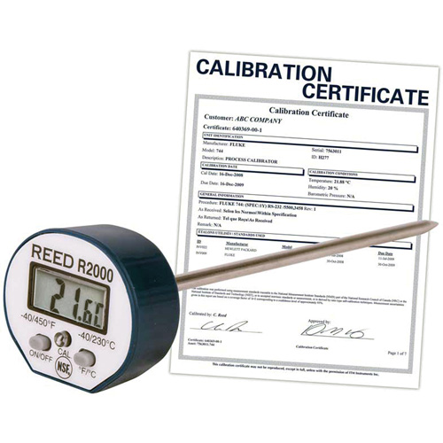 Thermometer with Calibration Certificate, Contact, Digital, -40-450°F (-40-230°C) Absolute Business Supply