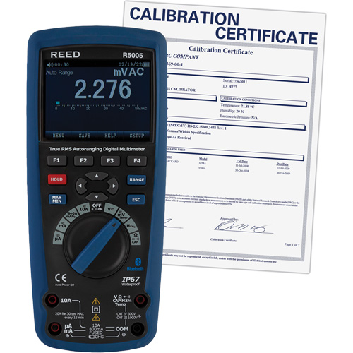 True RMS Industrial Multimeter with Calibration Certificate, AC/DC Voltage, AC/DC Current Absolute Business Supply