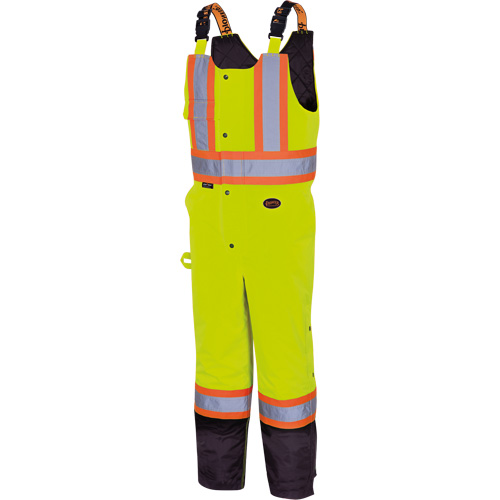 5041BB Waterproof Quilted Bib Pants, Polyester, Large, High Visibility Lime-Yellow Absolute Business Supply