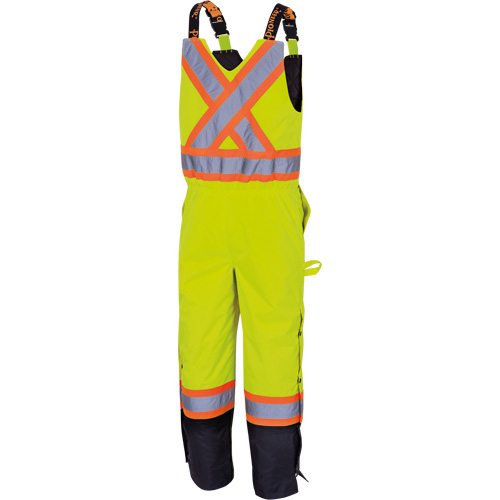 5041BB Waterproof Quilted Bib Pants, Polyester, Large, High Visibility Lime-Yellow Absolute Business Supply