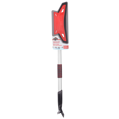 Balai &agrave; neige anti&eacute;gratignures, T&eacute;lescopique, lame Mousse de CAV/E, 52" Longueur, Rouge Absolute Business Supply
