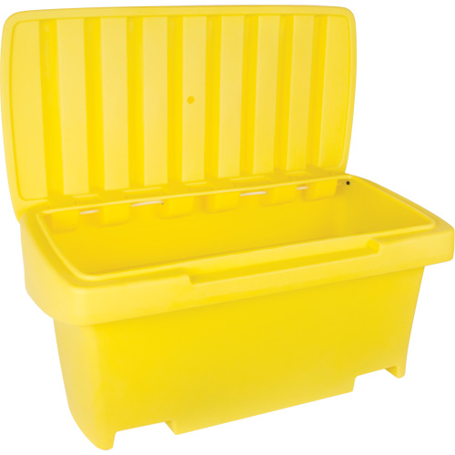 Heavy-Duty Outdoor Salt and Sand Storage Container, 24" x 48" x 24", 10 cu. Ft., Yellow Absolute Business Supply