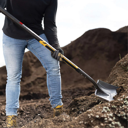 Pro Square Point Shovel, Fibreglass, Tempered Steel Blade, Straight Handle, 48" Long Absolute Business Supply