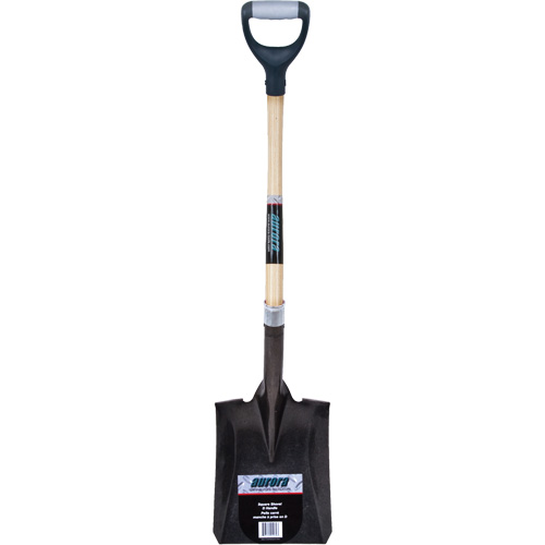 Heavy-Duty Square Shovel, Hardwood, Carbon Steel Blade, D-Grip Handle, 30" Long Absolute Business Supply