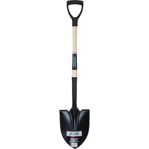 Round Point Shovel, Tempered Steel Blade, Hardwood, D-Grip Handle Absolute Business Supply