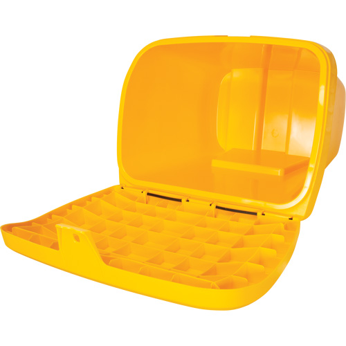 Bacs d'entreposage pour sel & sable, Avec Moraillon, 21" x 27" x 26", 4,24 pi³, Jaune Absolute Business Supply