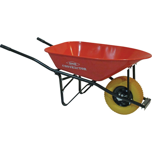 Big Wheel Contractor Wheelbarrow, 6 cu. ft., Steel Tray Absolute Business Supply
