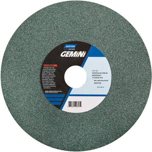 Meules pour rectifieuses d'&eacute;tabli - Meules Gemini, 6" x 1", Arbre de 1" Absolute Business Supply