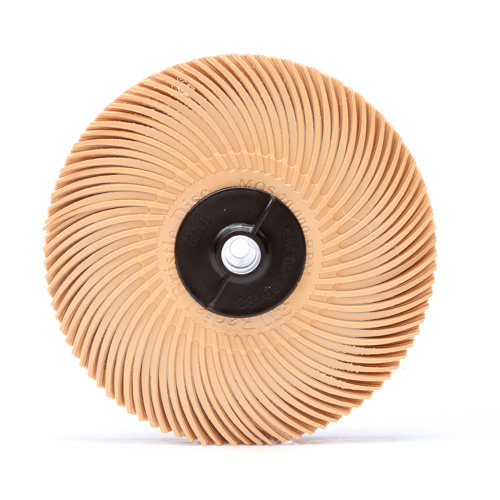 Meule en soie radiale Scotch-Brite, Oxyde d'aluminium, Grain 6 microns, 3" dia. Absolute Business Supply
