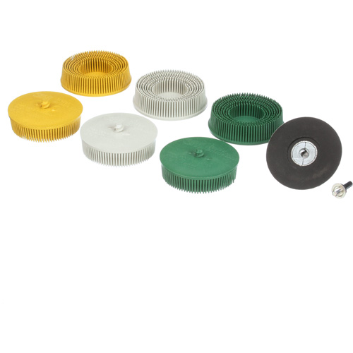 Roloc Bristle Disc Kit, Aluminum Oxide, Several Grit, 3" Dia. Absolute Business Supply