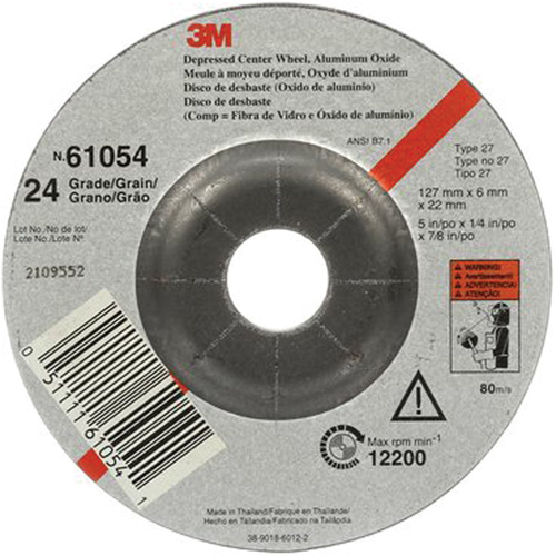 Depressed Centre Grinding Wheel, 5" x 27, Aluminum Oxide Absolute Business Supply