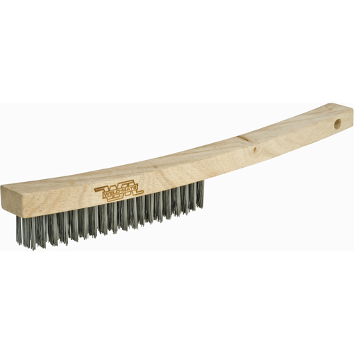 Brosse &agrave; r&eacute;curer industrielle &agrave; manche long, Acier inoxydable, 4 x 19 rangs de fils, Longueur 10-1/4" Absolute Business Supply
