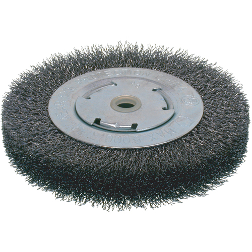Brosses &eacute;conomiques &agrave; fils cr&ecirc;p&eacute;s - Face large, 8" dia., Fils 0.014, Arbre 2" Absolute Business Supply