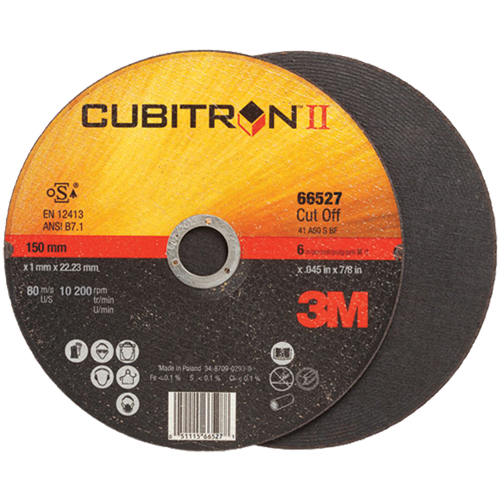 Meule &agrave; tronçonner Cubitron II, 4-1/2" x 0,04"/0,045", Arbre de 7/8", Type 27, C&eacute;ramique, 13 300 Tr/min Absolute Business Supply