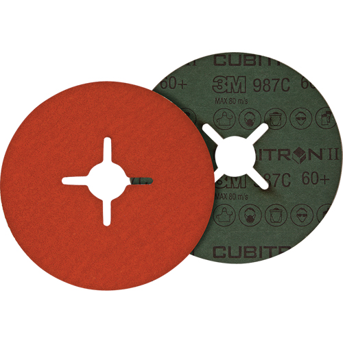 Cubitron II Fibre Discs - 987C, Ceramic Grain, 80+, 7" Dia x 7/8" Arbor Absolute Business Supply
