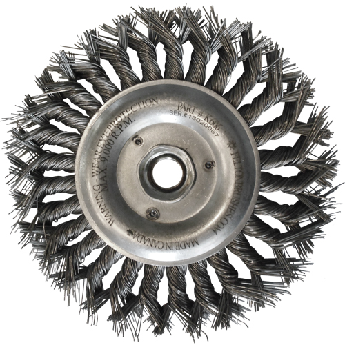 Brosses m&eacute;talliques &agrave; touret, Dia. 6", Fils 0,014", Arbre 5/8"-11, Acier Absolute Business Supply