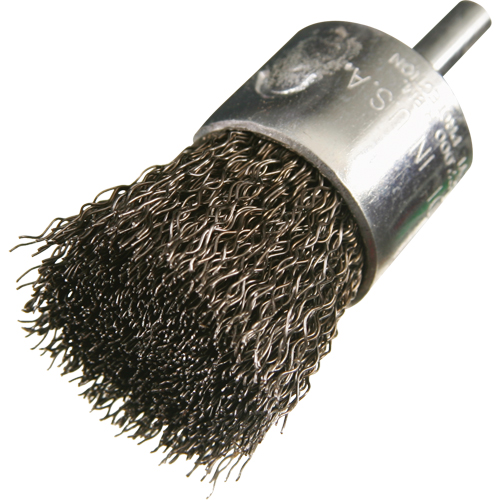 Brosses mont&eacute;es &agrave; fils cr&ecirc;p&eacute;s, 3/4", Fils 0,014", Tige 1/4" Absolute Business Supply