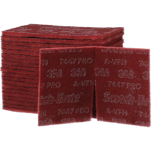 Tampons manuels Scotch-Brite 7447, Oxyde d'aluminium, 9" x 6", Grain Tr&egrave;s fin Absolute Business Supply