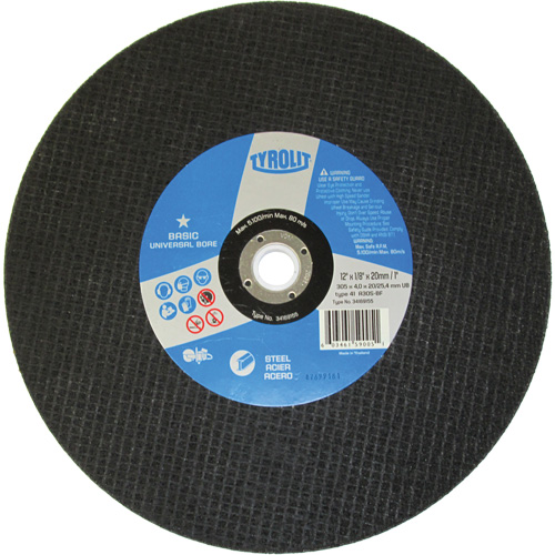 Basic Cut-Off Wheel, 12" x 1/8", 1" Arbor, 1, Aluminum Oxide Absolute Business Supply