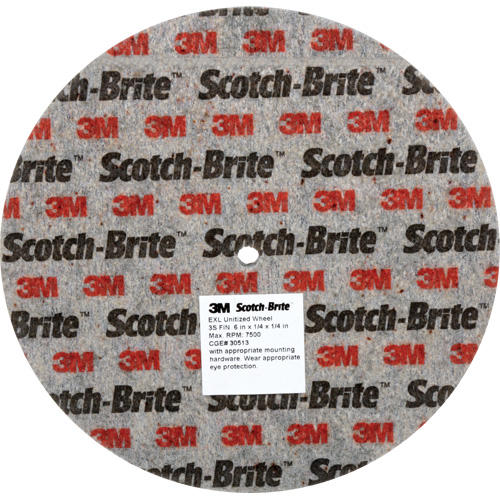 Scotch-Brite EXL Unitized Wheel, 6" x 1/4", 1/4" Arbor, Fine Grit, Silicon Carbide Absolute Business Supply