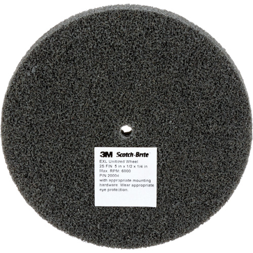 Scotch-Brite EXL Unitized Wheel, 5" x 1/2", 1/4" Arbor, Fine Grit, Silicon Carbide Absolute Business Supply