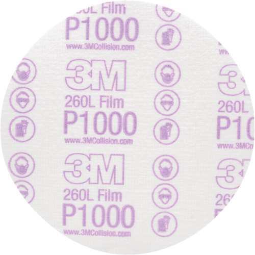 Hookit Finishing Film Disc, 6" Dia., P1000 Grit, Aluminum Oxide, Film Absolute Business Supply