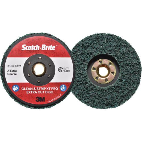 Disque extra coupe  Clean and Strip  XT Pro Scotch-Brite, 4-1/2" dia., Grain Extra grossier, Oxyde d'aluminium Absolute Business Supply
