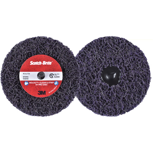 Disque  Clean and Strip  XT Pro Roloc Scotch-Brite, 4" dia., Grain Extra grossier, Carbure de silicium Absolute Business Supply