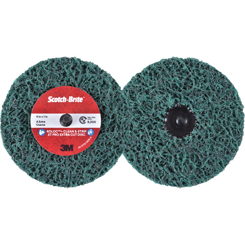 Disque extra coupe  Clean and Strip  XT Pro Roloc Scotch-Brite, 4" dia., Grain Extra grossier, Oxyde d'aluminium Absolute Business Supply