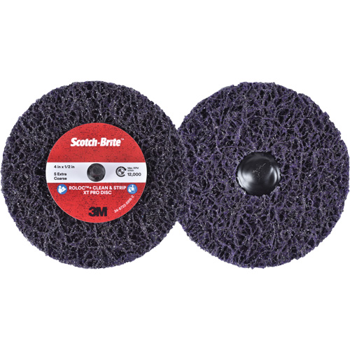 Disque  Clean and Strip  XT Pro Roloc Scotch-Brite, 4" dia., Grain Extra grossier, Carbure de silicium Absolute Business Supply