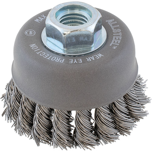 ALLSTEEL Wire Brush, 3" Dia. x 5/8"-11 Arbor Absolute Business Supply