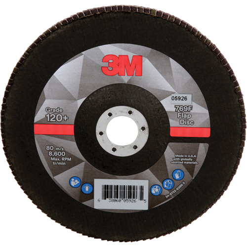 Disque &agrave; lamelles &agrave; changement rapide 769F, 7" x 7/8", Type 27, Grain 120+, Oxyde d'aluminium/C&eacute;ramique Absolute Business Supply
