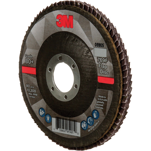 769F Quick Change Flap Disc, 4-1/2" x 7/8", Type 27, 80+ Grit, Ceramic Absolute Business Supply