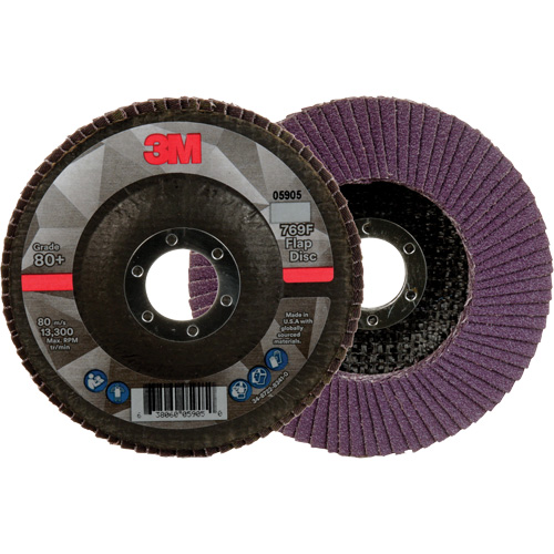 769F Quick Change Flap Disc, 4-1/2" x 7/8", Type 27, 80+ Grit, Ceramic Absolute Business Supply