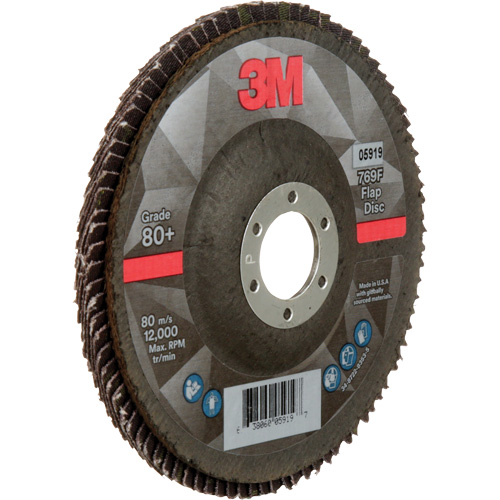 769F Quick Change Flap Disc, 5" x 7/8", Type 27, 80+ Grit, Ceramic Absolute Business Supply