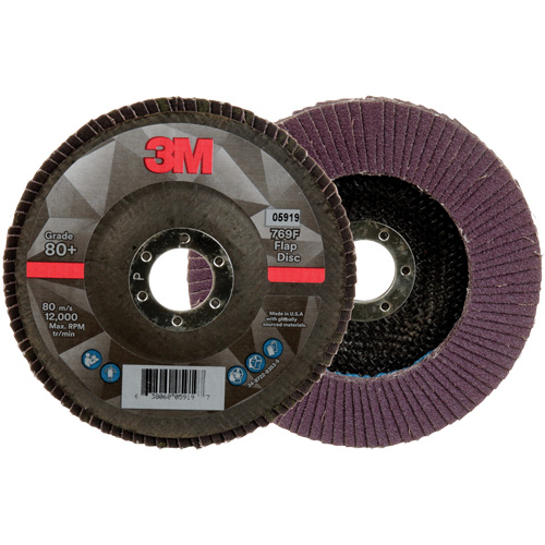 769F Quick Change Flap Disc, 5" x 7/8", Type 27, 80+ Grit, Ceramic Absolute Business Supply