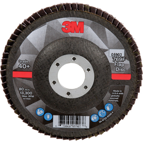 Disque &agrave; lamelles &agrave; changement rapide 769F, 4-1/2" x 7/8", Type 27, Grain 40+, C&eacute;ramique Absolute Business Supply