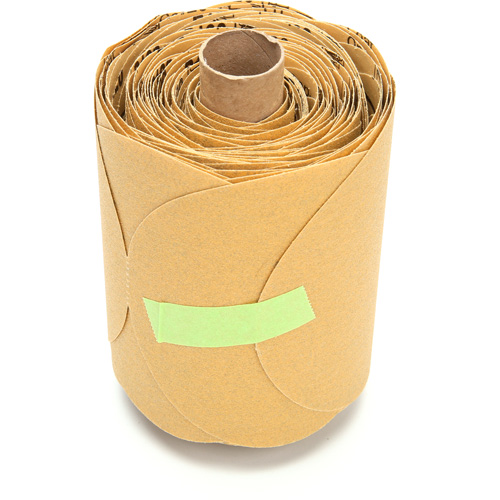 Rouleau de disques dor&eacute;s 216U Stikit, Oxyde d'aluminium, 5" la x 52' lo, Grain P120 Absolute Business Supply