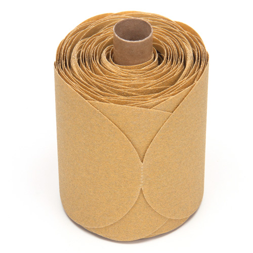 Rouleau de disques dor&eacute;s 216U Stikit, Oxyde d'aluminium, 5" la x 52' lo, Grain P80 Absolute Business Supply