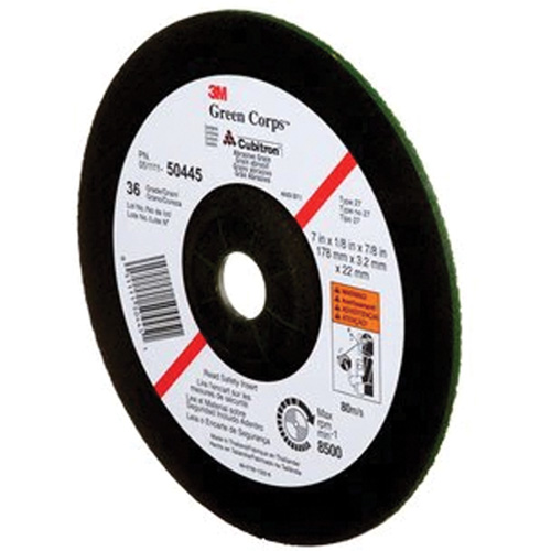 Green Corps Depressed Centre Wheel, 7" x 1/8", 7/8" Arbor, Ceramic, Type 27 Absolute Business Supply