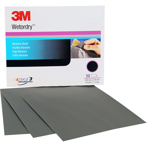 Feuille abrasive Wetordry, 9" x 11", Grain P500, Oxyde d'aluminium Absolute Business Supply