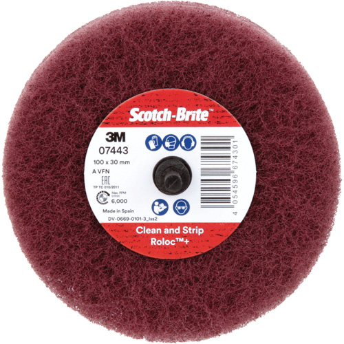Scotch-Brite Roloc Plus General Purpose Scuffing Wheel, 4" Dia. Absolute Business Supply