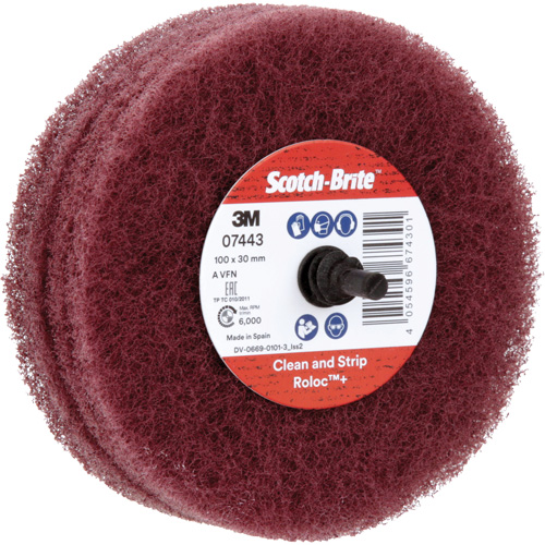 Scotch-Brite Roloc Plus General Purpose Scuffing Wheel, 4" Dia. Absolute Business Supply